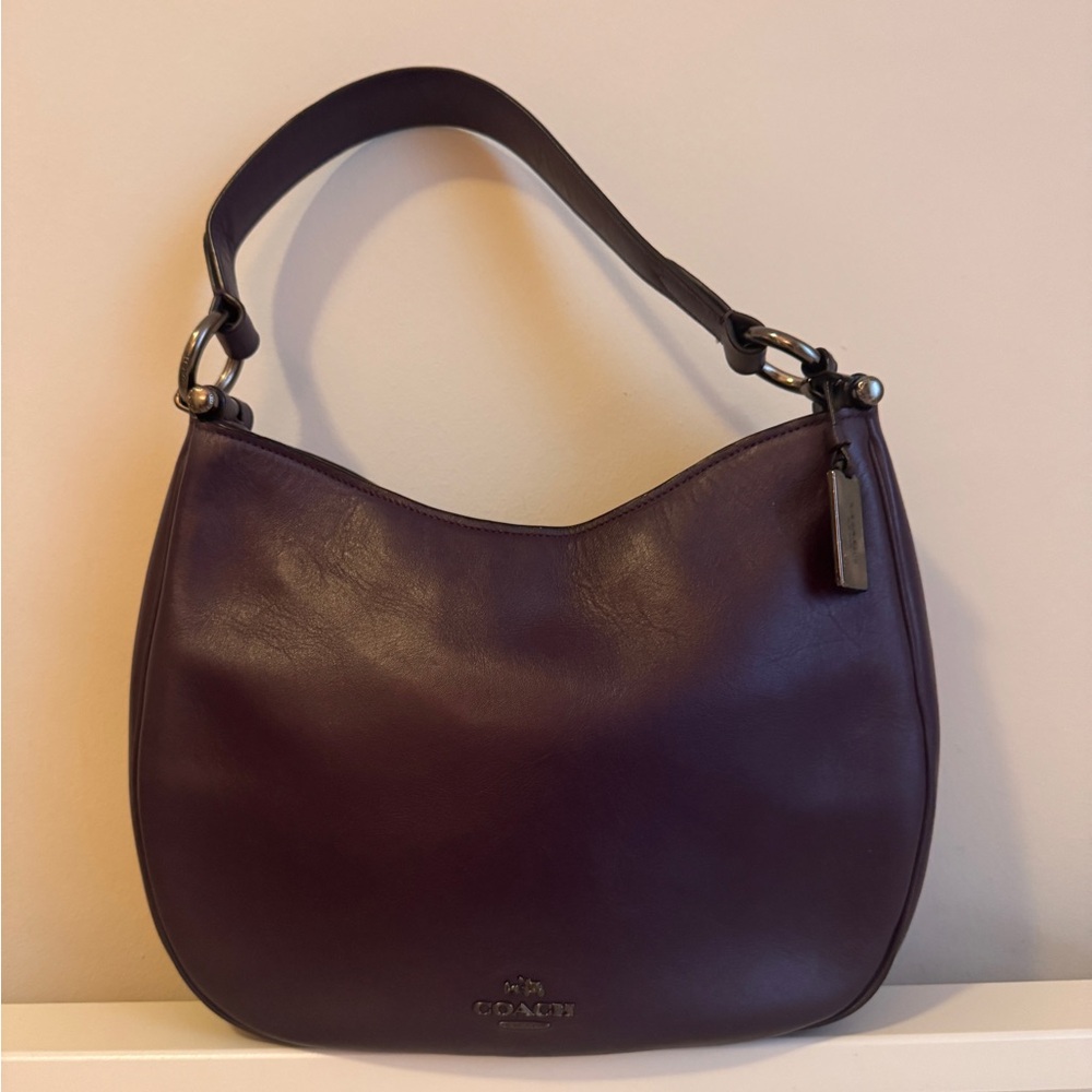 Coach Purple Hobo Nomad Leather Women's Bag